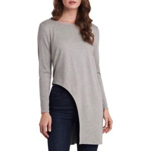 Vince Camuto Gray Asymmetrical Hem Top